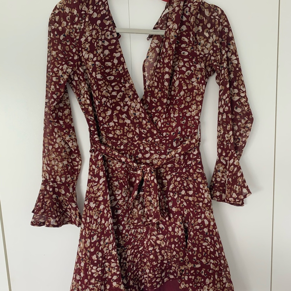 Patterned Wrap Dress